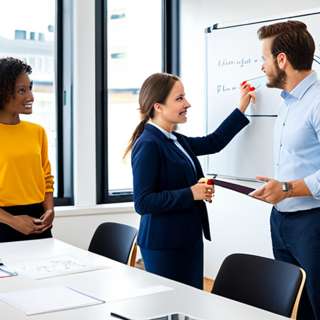 비즈니스 코칭 워크샵 운영 가이드 - Workshop Planning**

"Team meeting in a bright, modern office. Diverse group collaborating on a whit...