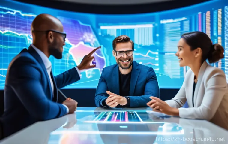 비즈니스 코칭 시장 동향 - **Prompt: Market Growth & AI-Human Synergy in Business Coaching**
    A dynamic and vibrant image de...