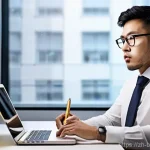 비즈니스 코칭과 업무 우선순위 설정 - **시간 관리 및 생산성**
    A dynamic, high-contrast split image. On the left, a professional person (mid-30...