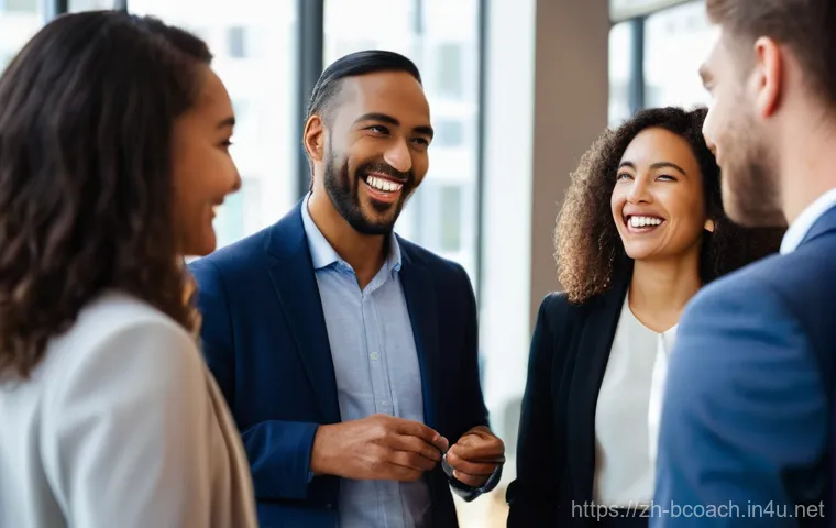 비즈니스 코칭 네트워킹 팁 - A diverse male professional in his early 30s, dressed in smart casual business attire, sits across a...