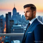 비즈니스 코칭을 배우는 이유 - **Prompt: "A dynamic, diverse business professional, male, mid-30s, dressed in a sharp, modern suit,...