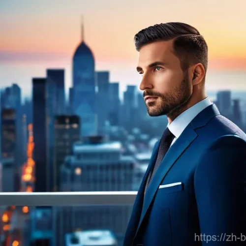 비즈니스 코칭을 배우는 이유 - **Prompt: "A dynamic, diverse business professional, male, mid-30s, dressed in a sharp, modern suit,...